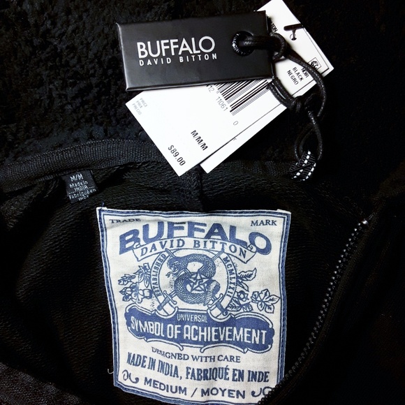David Bitton Buffalo Logo Hoodie Black - Picture 4 of 6